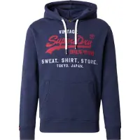 Superdry for man. M2014122A Vintage Heritage relaxed fit navy sweatshirt (S), Blue, Casual, Cotton