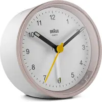 Braun BC12 PW pyöreä analoginen herätyskello - Vaaleanpunainen/Valkoinen