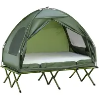EStore Green Camping Bed & Teltta ilmapatjalla