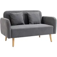 Aosom Sohva Homcom 130x70x80cm, harmaa/vaaleanruskea väri