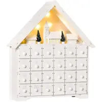 EStore Joulukalenteri LED-valoilla ja 24 laatikkoa, valkoinen