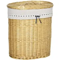 EStore Natural Wicker pyykkikori kannella 100L