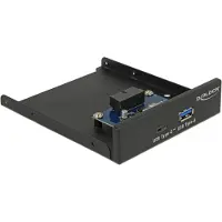 DeLOCK 63962, 8,89 cm (3.5"), I/O-porttien paneeli, Musta, Metalli, 5 Gbit/s, 102 mm
