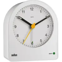 Braun BC22, Kvartsiherätyskello, Pyöreä, Valkoinen, Keltainen, 12 t, Summeri, Akku
