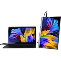 Asus 15,6" ZenScreen OLED MQ16AH, Full HD -mobiilimonitori, harmaa/musta