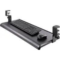StarTech.com Under Desk Keyboard Tray Clamp-on Keyboard Holder Up to 12kg/26.5lb Height Adjustable Ergonomic Sliding Keyboard Drawer