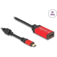 DeLOCK – USB Type-C to DisplayPort Adapter (DP Alt Mode) 8K 30 Hz with HDR function red (60052)