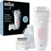 Braun Silk-épil 5 5-030, Vaaleanpunainen, Valkoinen, 28 pinsettiä, MicroGrip, 0,5 mm, Akku, Sisäänrakennettu akku (225045)