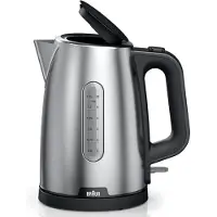 Braun PurShine WK1500BK -vedenkeitin, 1,7 l, 2200 W, musta/ruostumaton teräs
