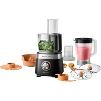 Philips Viva Collection HR7530/10 Pienikokoinen monitoimikone, 2,1 L, Musta, Rotaatio, 19000 RPM, 1 m, 1 levyt