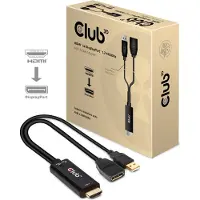 Club 3D HDMI - DisplayPort 4K60Hz M/F Active -adapteri, Musta