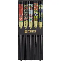 Tokyo Design Studio Chopstick Set/5 Black Flower