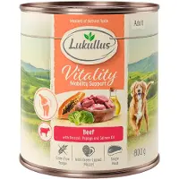 Lukullus 6x800g Vitality Ruoansulatus kana viljaton koiran märkäruoka