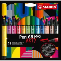 Stabilo Tussit - Pen 68 Max Taiteilija - 12 kpl. - Monivärinen - - OneSize - Tussit