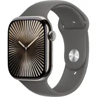 Apple Watch Series 10 GPS + Cell 46 mm luonnonvaalea titan, liuskeenharmaa urheiluranneke - S/M