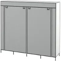 Aosom Kankainen vaatekaappi Homcom 166x42,5x169,5cm, harmaa/musta
