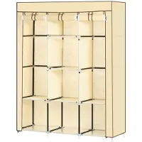 Aosom Kangaskaappi Homcom 125x43x162,5cm, hiekan/musta värinen