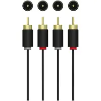 Qnect RCA-kaapeli 2 X RCA uros - 2X uros, 3 m