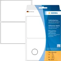 Herma 2570, Valkoinen, Pyöristetty suorakulmio, Selluloosa, Paperi, 32 arkkia, 11,1 cm, 17 cm