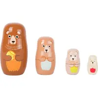 Small Foot Venäläiset nuket - Karhuperhe - Massiivipuu - Ruskea - Lapsi - Koristeesineitä