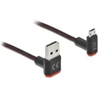 DeLOCK – EASY-USB 2.0 Cable Type-A male to EASY-USB Type Micro-B male angled up / down 1.5 m black (85267)