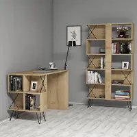 Hannah Home Työpöytä kirjahyllyllä Extra - tammi