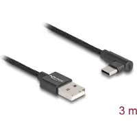 DeLOCK – USB 2.0 Cable Type-A male to USB Type-C male angled 3 m black (80033)
