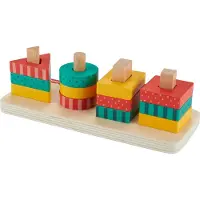 Fisher-Price Wooden Shape Stacker Toddler Sorting Toy, 13 Wood Pieces - Multi/patterned - ONE SIZE