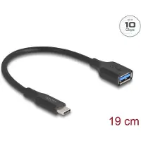 DeLOCK – USB 10 Gbps Adapter USB Type-C male to Type-A female 19 cm 60 W QC 3.0 black (67179)