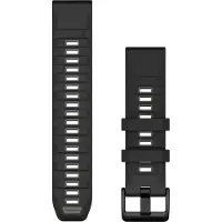 Garmin QuickFit 22 -silikoniranneke, musta / kivenharmaa