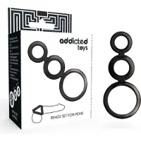 Addicted toys Rings Set For Penis Black