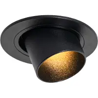 QAZQA Moderni upotettava kohdevalaisin musta GU10 35 mm pyöreä kallistuva - Installa