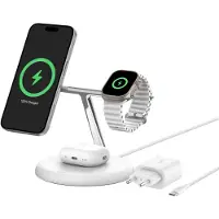 Belkin BoostCharge Pro Qi2 3-in-1 langaton magneettinen latausasema 15 W, valkoinen