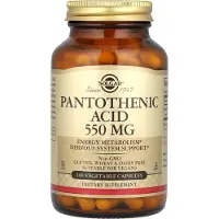 Solgar , Pantoteenihappo, 550 mg, 100 kasvissyöjäkapselia