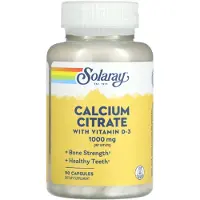 Solaray - Calcium W/d3 Citrate 1000 Mg - 90 Cápsulas