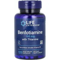 Life Extension Benfotiamiini ja tiamiini, 100 mg - 120 kapselia