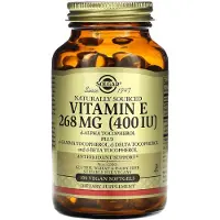 Solgar - E-vitamiini, 400 IU, 268 mg (100 pehmeää geelikapselia)