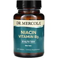 Dr. Mercola , Niasiini, Vitamiini B3, 50 mg, 270 Tabletteja