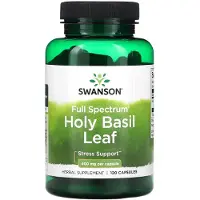 Swanson Health , Pyhä Basilian lehti, Koko Aikakausi, 400 mg, 120 Capsuleja