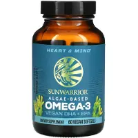 Sun Warrior Omega-3 leväpohjainen vegaaninen DHA + EPA - 60 pehmytkapseliä