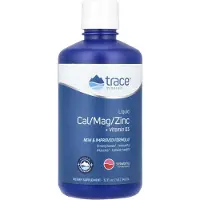 Trace Minerals Kalsium/Magnesium/ Sinkki, nestemäinen, mansikan maku - 946 ml