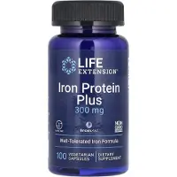 Life Extension , Rauta proteiini Plus, 300 mg, 100 kasvissyöjäpilleriä