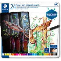 Staedtler Super Soft -värikynät laatikossa, valikoituja värejä (24kpl)