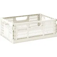 3 Sprouts Modern Folding Crate - Large - Cream - 43.5CM X 29.4CM X 17.9CM