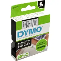 Dymo – D1, marking tape, 6mm, black text on transparent tape, 7m - 43610 (S0720770)