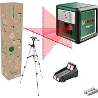 Bosch Quigo + ristiviivalaser (7 m kantama, sisältää paristot, 1,1 m jalustan ja kotelon)