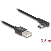 DeLOCK – USB 2.0 Cable Type-A male to USB Type-C male angled 0.5 m black (80029)