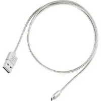 Silverstone CPU01S Symmetrinen USB-A - symmetrinen USB Micro-B kaapeli, 1m punottu, hopea