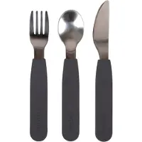 Filibabba Silikoni Ruokailusetti - Stone Grey - - OneSize - Lasten aterimet