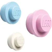 LEGO Wall Hanger seinäkoukku 3 kpl, vaaleansininen-vaaleanpunain